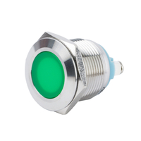 Luz indicadora de metal de advertencia led azul de 19mm 12V 24V 220V lámpara de señal de potencia LED impermeable con Terminal de tornillo